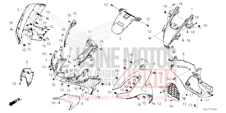 FRONT COVER/RADIATOR GRILLE for ADV 350 MAT CARBONIUM GRAY METALLIC (NHB52) from 2023